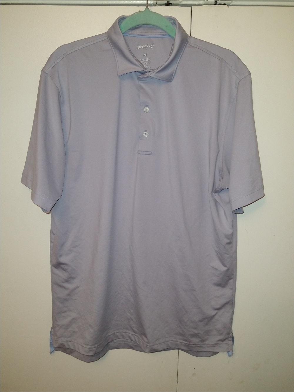 Johnnie-O Gray Short Sleeve Polo Golf Shirt Men's sz Medium W/ Logo.